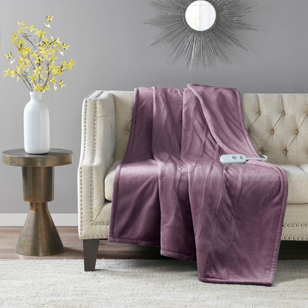 Serta Plush Heated Throw in Purple, 50x60" ST54-0076