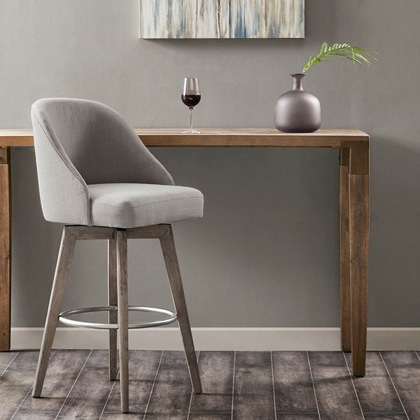 Madison Park Pearce Bar Stool with Swivel Seat in Grey MP104-1052