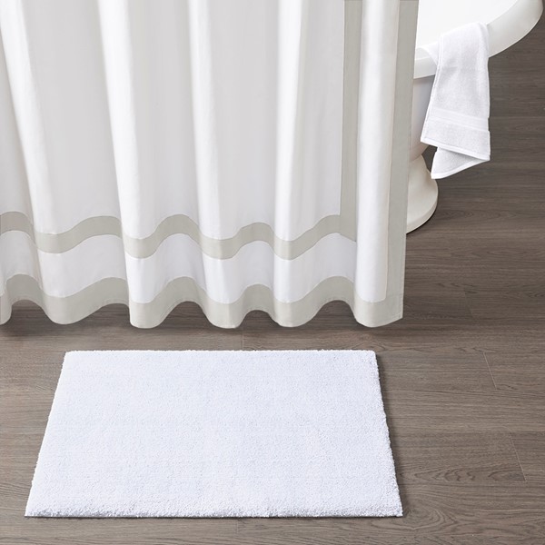 Madison Park Signature Marshmallow Bath Rug Collection in White, 24x72" MPS72-164