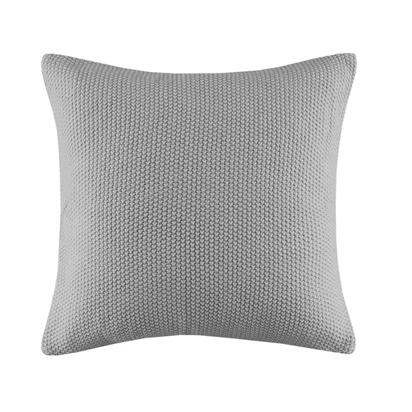 INK+IVY Bree Knit Square Pillow Cover in Grey, 20x20" II30-1139