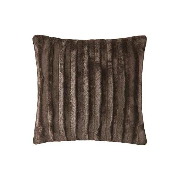 Madison Park Duke Faux Fur Square Pillow in Brown, 20x20" MP30-2999