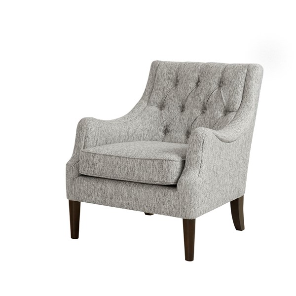 Madison Park Qwen Button Tufted Accent Chair in Grey FPF18-0513