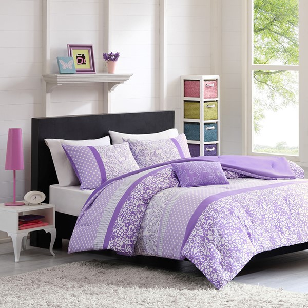 Mi Zone Riley Comforter Set in Purple, Full/Queen MZ10-224