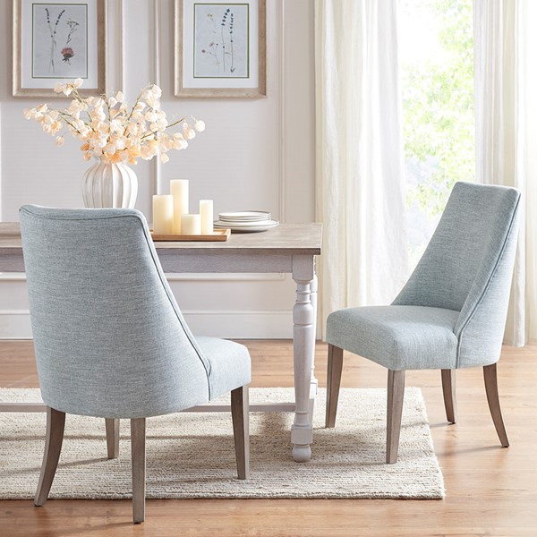 Martha Stewart Winfield Upholstered Dining chair Set of 2 in Light Blue, Set of 2 MT108-0079