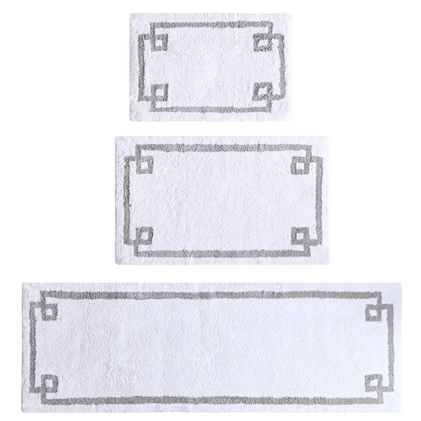 Madison Park Evan Cotton Tufted Bath Rug in White, 24x40" MP72-7333