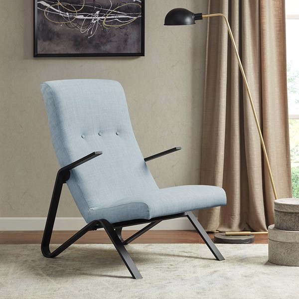 Martha Stewart Manhattan Metal Frame Arm Chair in Light Blue MT100-0137