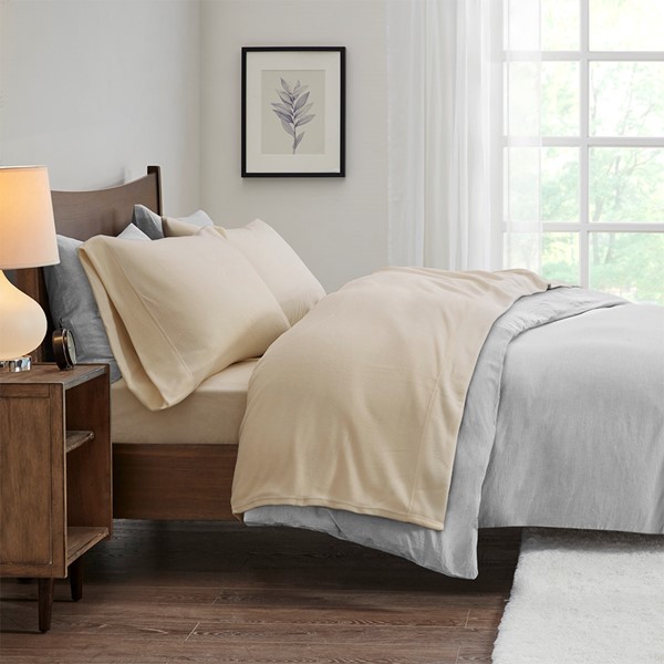 True North by Sleep Philosophy Micro Fleece Sheet Set in Khaki, Full PC20-002