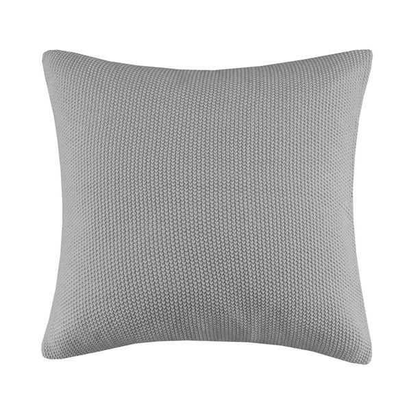 INK+IVY Bree Knit Euro Pillow Cover in Grey, 26x26" II30-1140