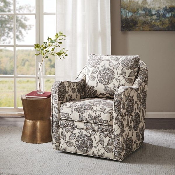 Madison Park Brianne  Wide Seat Swivel Arm Chair MP103-0241