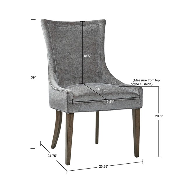 Madison Park Signature Ultra Dining Side Chair (set of 2) in Dark Gray, Set of 2 MPS108-0156