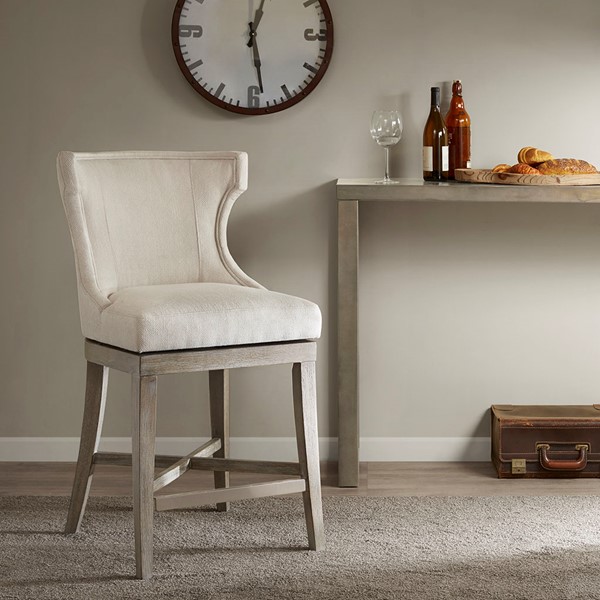 Madison Park Carson Counter Stool With Swivel Seat in Cream MP104-0512