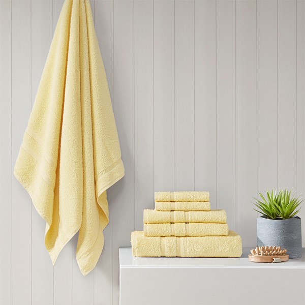 510 Design Aegean 100% Turkish Cotton 6 Piece Towel Set in Yellow, 6-Piece 5DS73-0237