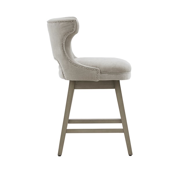 Madison Park Emmett 25.75" Swivel Counter Stool in Light Grey MP104-0943