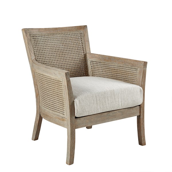 Madison Park Diedra Cane Armchair in Cream/Reclaimed Natural MP100-0386