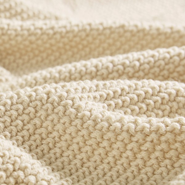 INK+IVY Bree Knit Throw in Ivory, 50x60" II50-734