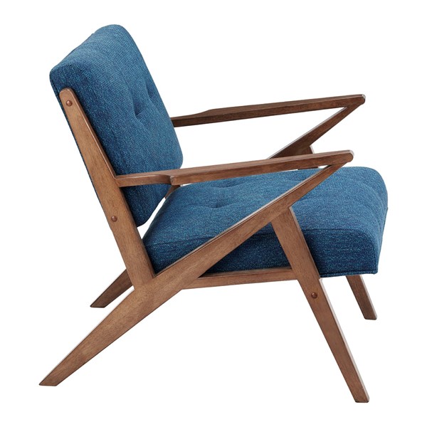 INK+IVY Rocket Lounge Chair in Blue/Pecan II100-0088