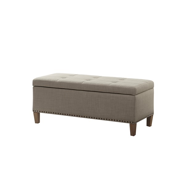 Madison Park Shandra II Tufted Top Soft Close Storage Bench in Light Grey FUR105-0042