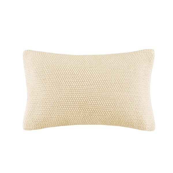 INK+IVY Bree Knit Oblong Pillow Cover in Ivory, 12x20" II30-740