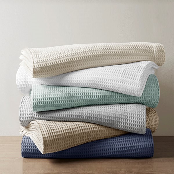 Beautyrest Waffle Weave Cotton Blanket in Aqua, Twin BR51N-3831