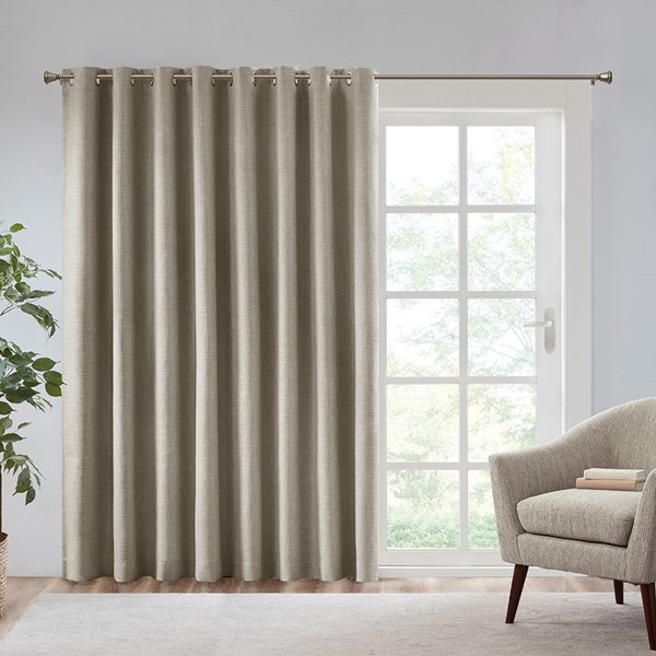 SunSmart Maya Printed Heathered Blackout Window Patio Panel in Taupe, 100x84" Blackout SS40-0109