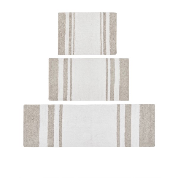 Madison Park Spa Cotton Reversible Bath Rug in Taupe, 20x30" MP72-1486