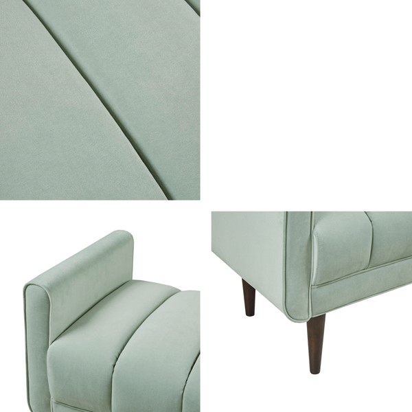 Madison Park Linea Upholstered Modern Accent bench in Seafoam MP105-1192