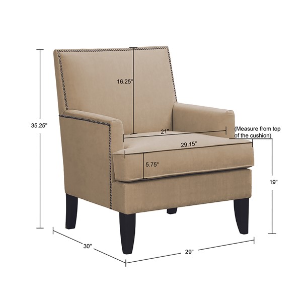 Madison Park Colton Track Arm Club Chair in Sand 5060SND