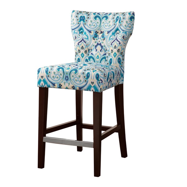 Madison Park Avila Tufted Back Counter Stool in Blue FPF20-0402