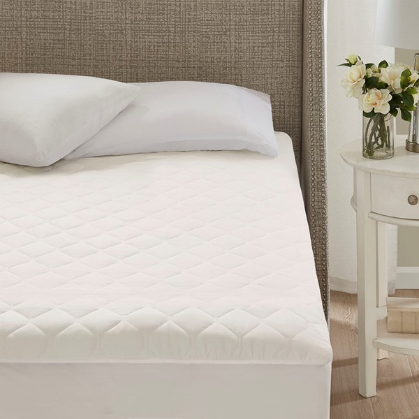 Beautyrest Cotton Deep Pocket Heated Mattress Pad-20 Heat Settings in White, King BR55-0901