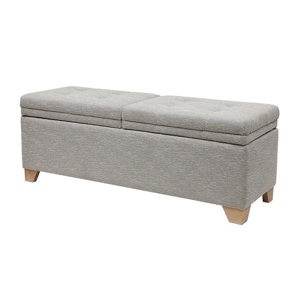 Madison Park Ashcroft Soft Close Storage Bench in Grey Multi MP105-0189