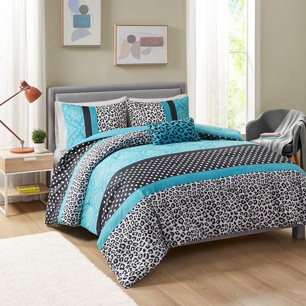 Mi Zone Chloe Comforter Set in Teal, King/Cal King MZ10-483