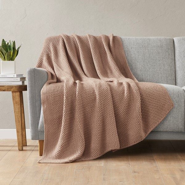 INK+IVY Bree Knit Throw in Brown, 50x60" II50-1298