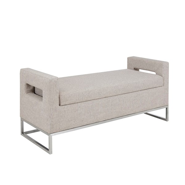 Madison Park Crawford Soft Close Storage Bench in Grey MP105-0614