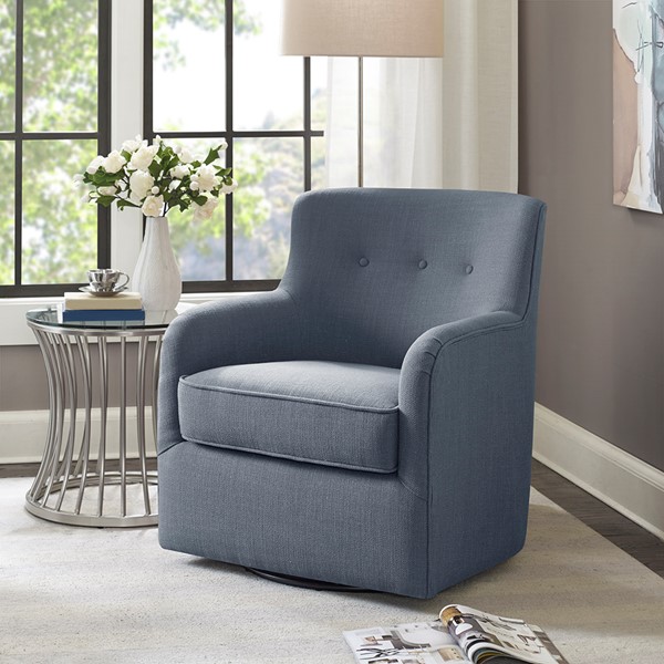 Madison Park Adele Swivel Chair in Blue MP103-1000