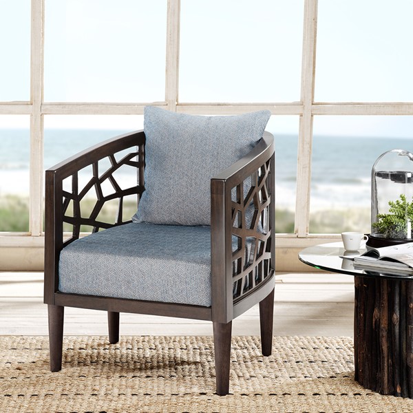 INK+IVY Crackle Accent Chair in Blue FPF18-0414