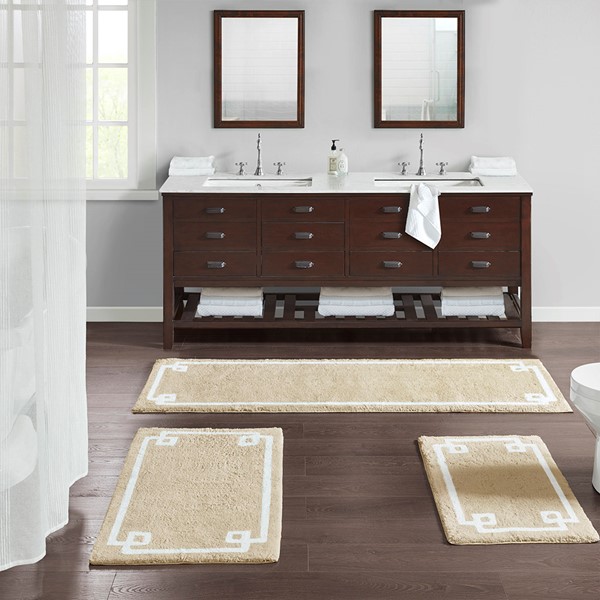 Madison Park Evan Cotton Tufted Bath Rug in Taupe, 24x40" MP72-3565