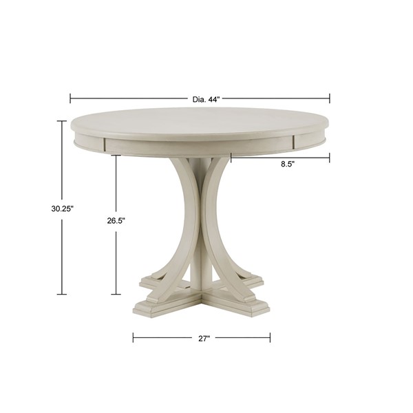 Madison Park Signature Helena Round Dining Table in Antique Cream MPS121-0295