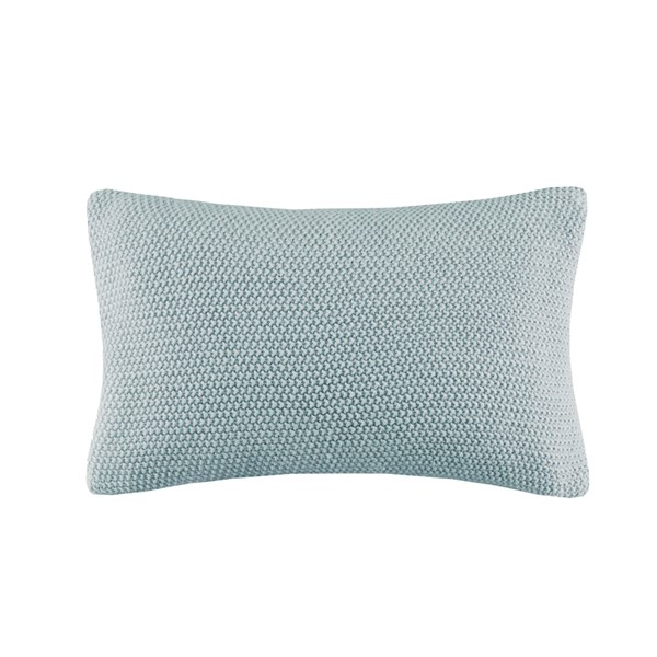 INK+IVY Bree Knit Oblong Pillow Cover in Light Blue, 12x20" II21-1302