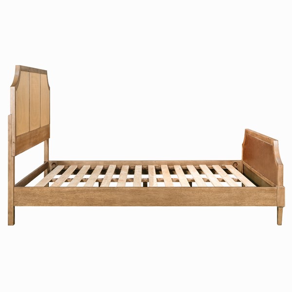 Martha Stewart Salina Woven Cane Queen Platform Bed in Toasted Almond MT115-1210