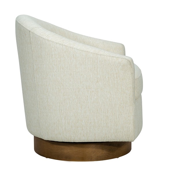 Madison Park Ashton Upholstered Swivel Chair with Wood Base in Cream MP103-1245