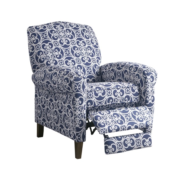 Madison Park Kirby Push Back Recliner in Navy Multi MP103-1051