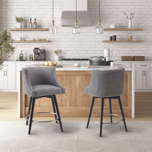 Madison Park Mateo Swivel Counter Stool in Grey MP104-1104