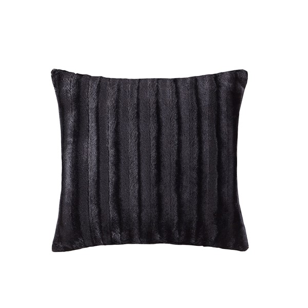 Madison Park Duke Faux Fur Square Pillow in Black, 20x20" MP30-2997