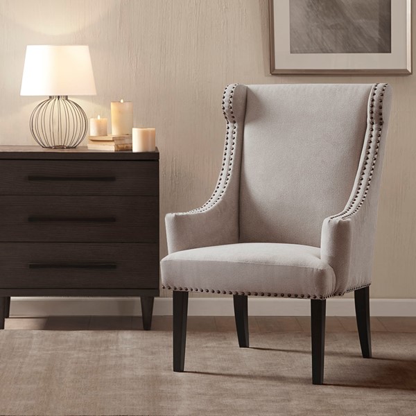 Madison Park Marcel High Back Wing Chair in Taupe FPF18-0247