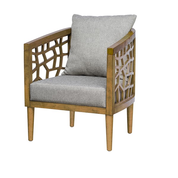 INK+IVY Crackle Accent Chair in Light Grey IIF18-0054