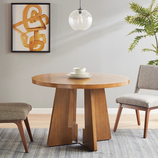 INK+IVY Kennedy 44" Round Dining Table in Pecan II121-0499