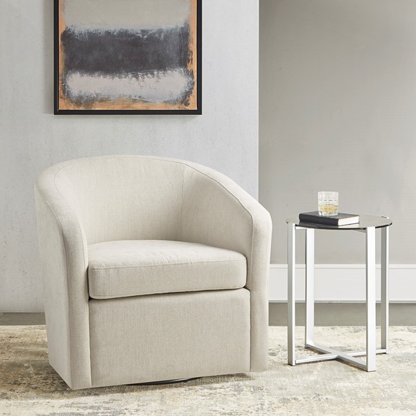 Martha Stewart Amber Swivel Chair in Ivory MT103-0132