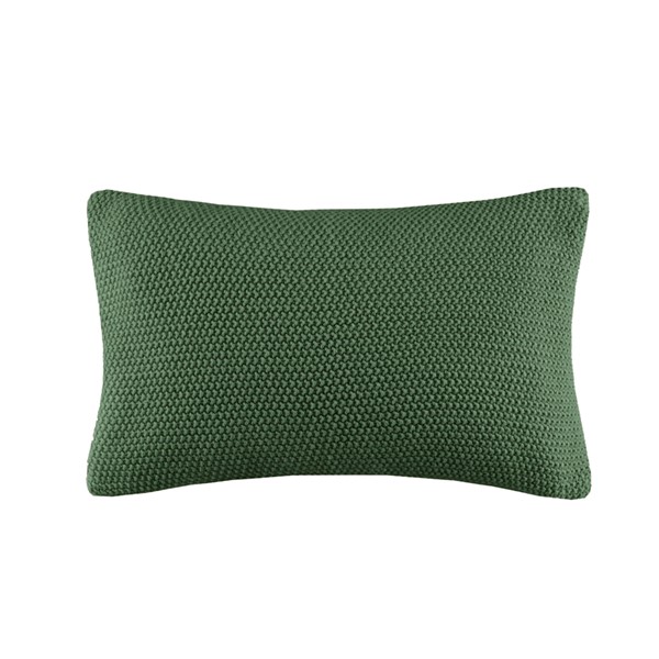 INK+IVY Bree Knit Oblong Pillow Cover in Green, 12x20" II21-1303