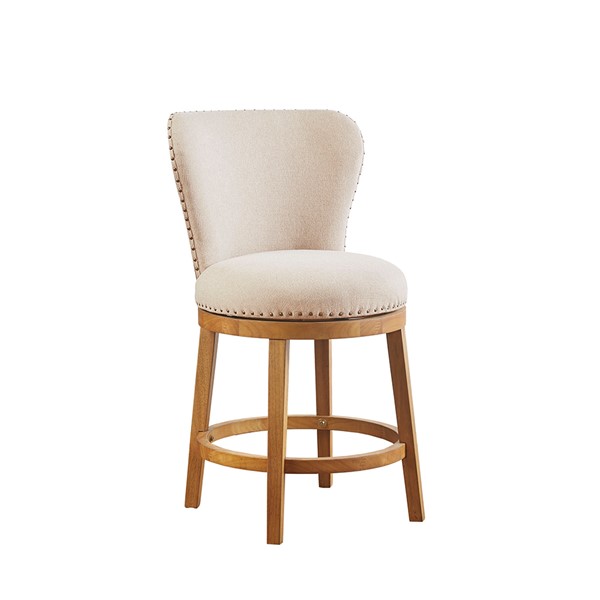 Madison Park Stewart Upholstered 360 Degree Swivel Counter Stool 25" H in Tan MP104-1212