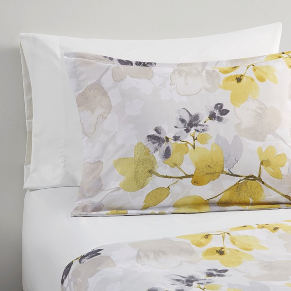 Madison Park Essentials Alexis Comforter Set with Bed Sheets in Yellow, Queen CS10-1381